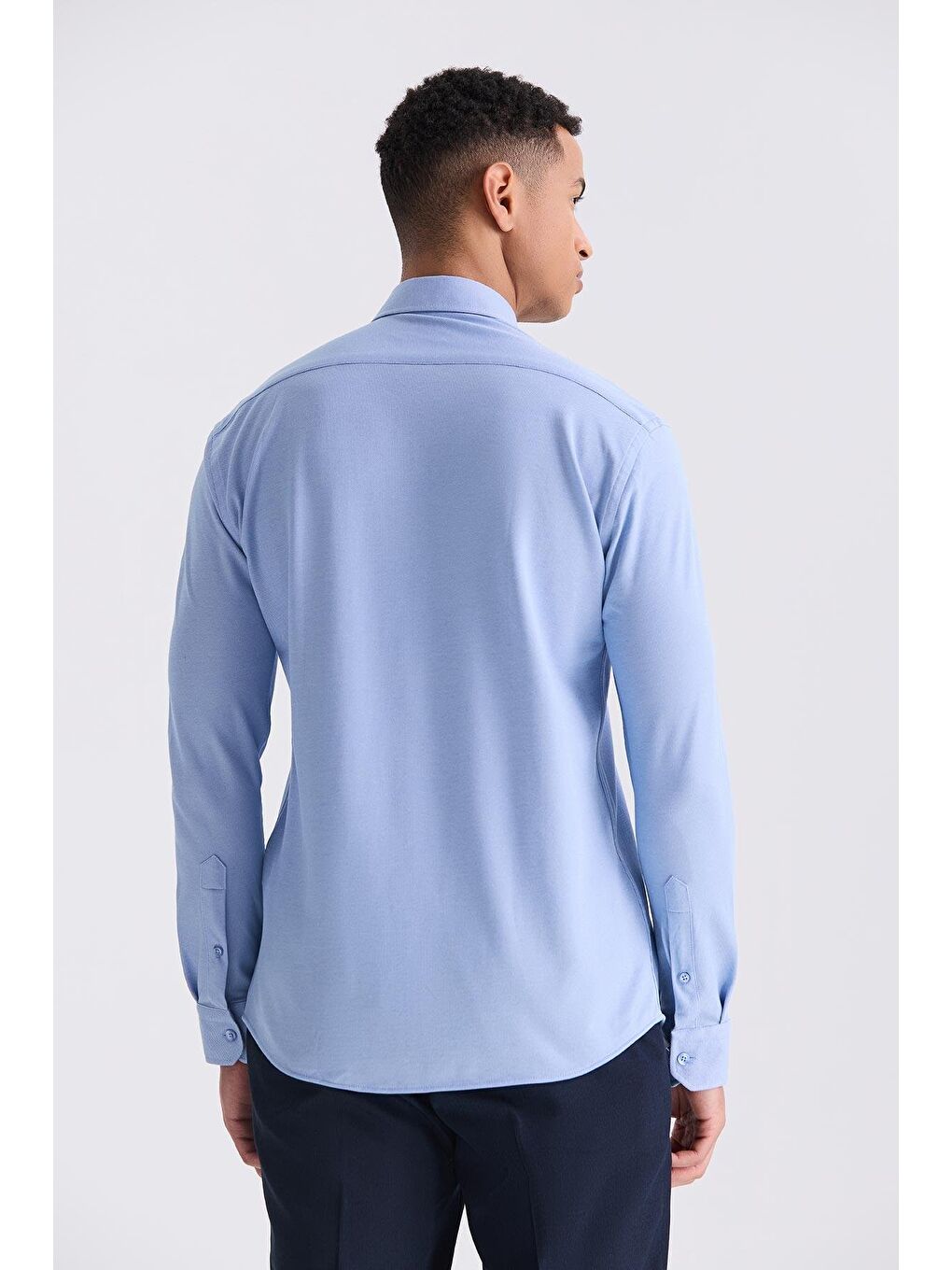 Mavi Comfort Fit Yaka Düğmeli Gömlek-3