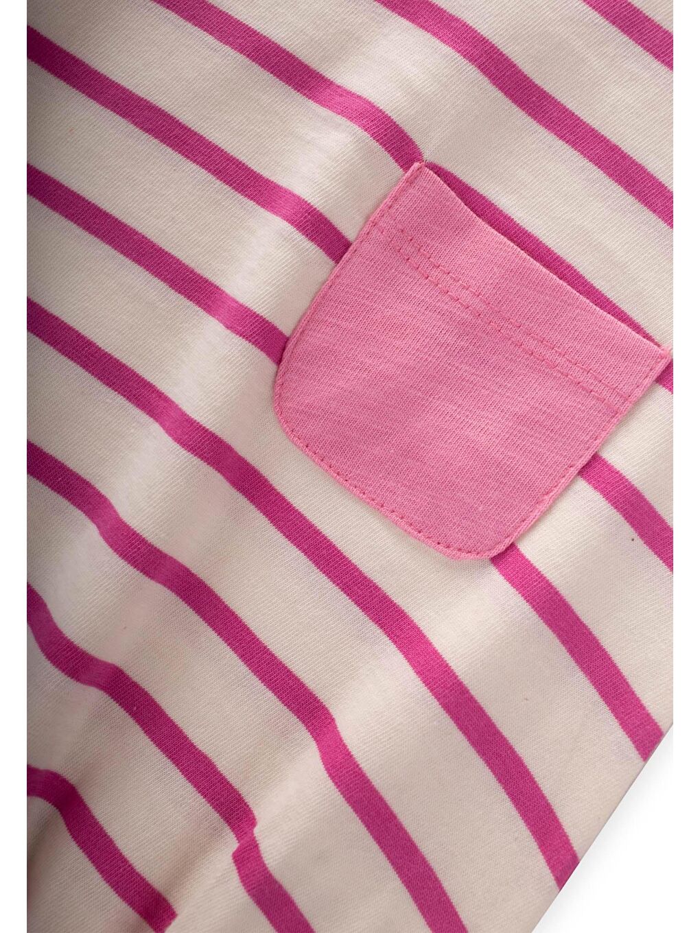 Fuşya Kız Çocuk Çizgili Tulum-2