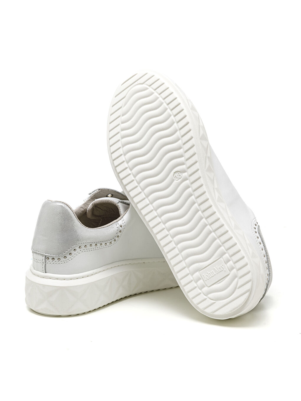 Kadın Sneaker ( Günlük) MAR-25Y-209-8888 Beyaz-Metalik Gümüş-4