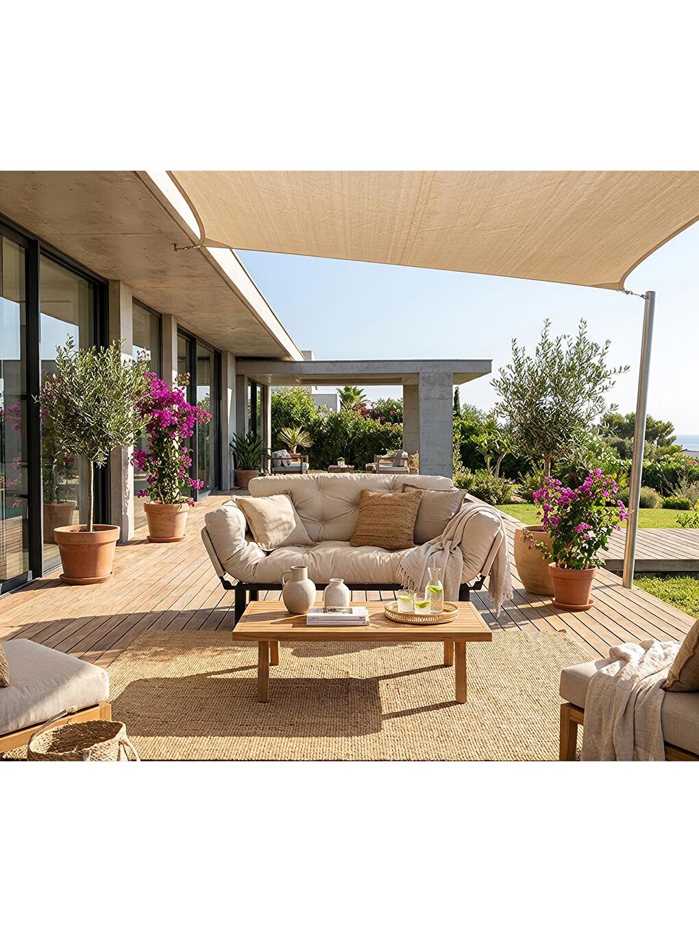 Nitta İkili Su Geçirmez Yataklı Bahçe Koltuğu - Bej