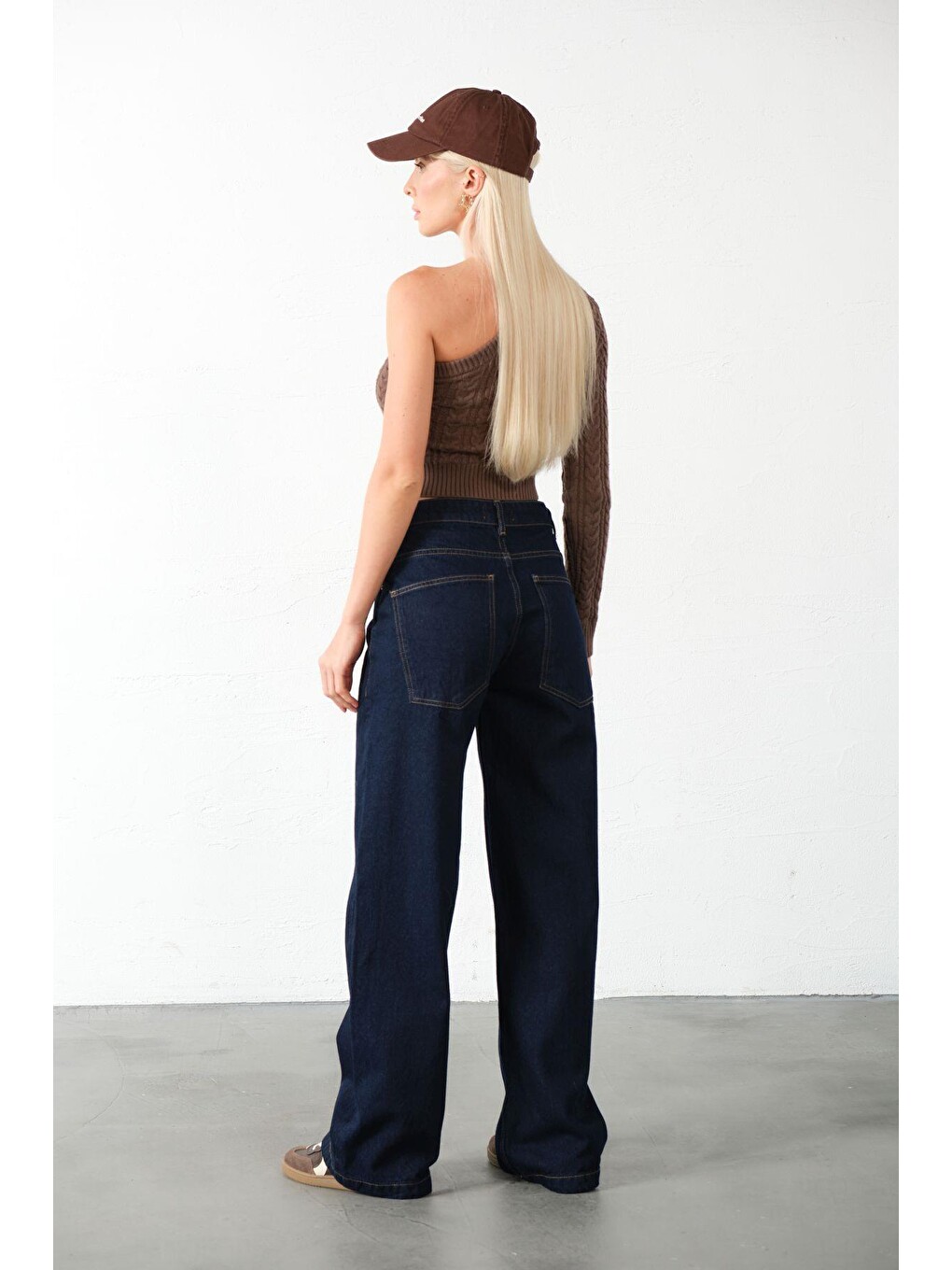 Mavi Bol Kesim Denim Geniş Paça Rahat Baggy Jean Jean Salaş Kadın Pantolon @Varese-4