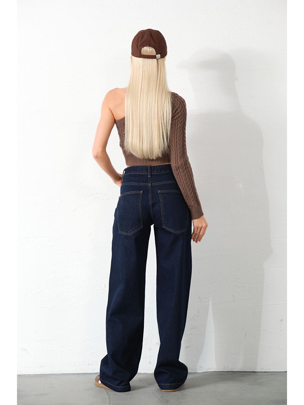 Mavi Bol Kesim Denim Geniş Paça Rahat Baggy Jean Jean Salaş Kadın Pantolon @Varese-7