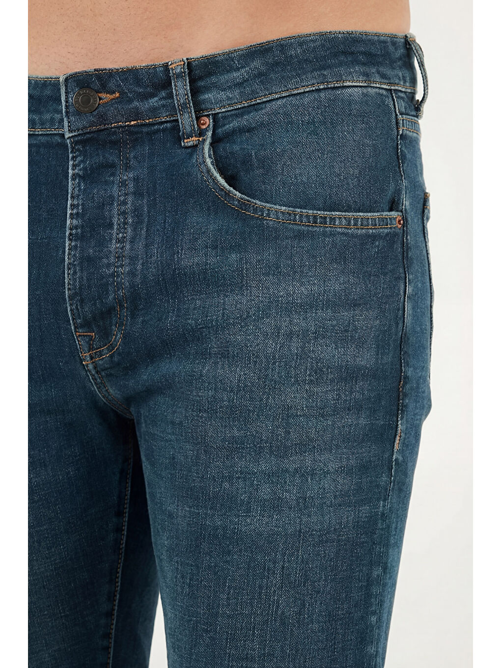 Yeşil Dar Kalıp Düşük Bel Dar Paça Jeans 1115C55NAPOLI-5