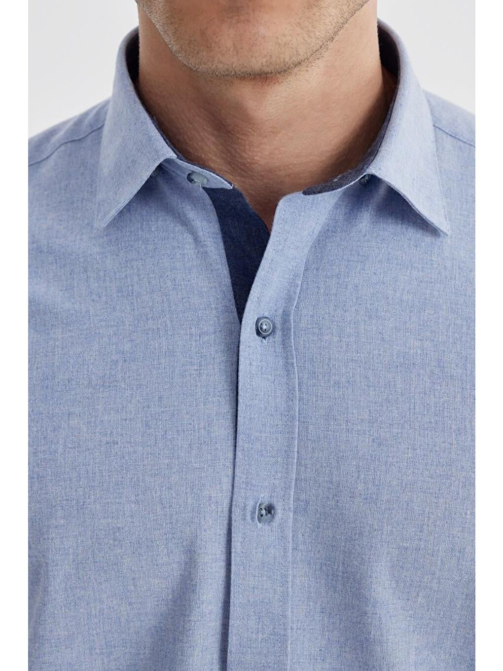 Mavi Comfort Fit Gizli Düğmeli Yaka Gömlek-2