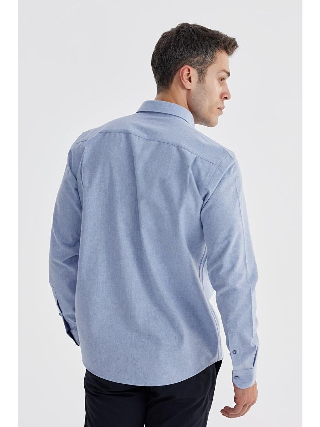 Mavi Comfort Fit Gizli Düğmeli Yaka Gömlek-3