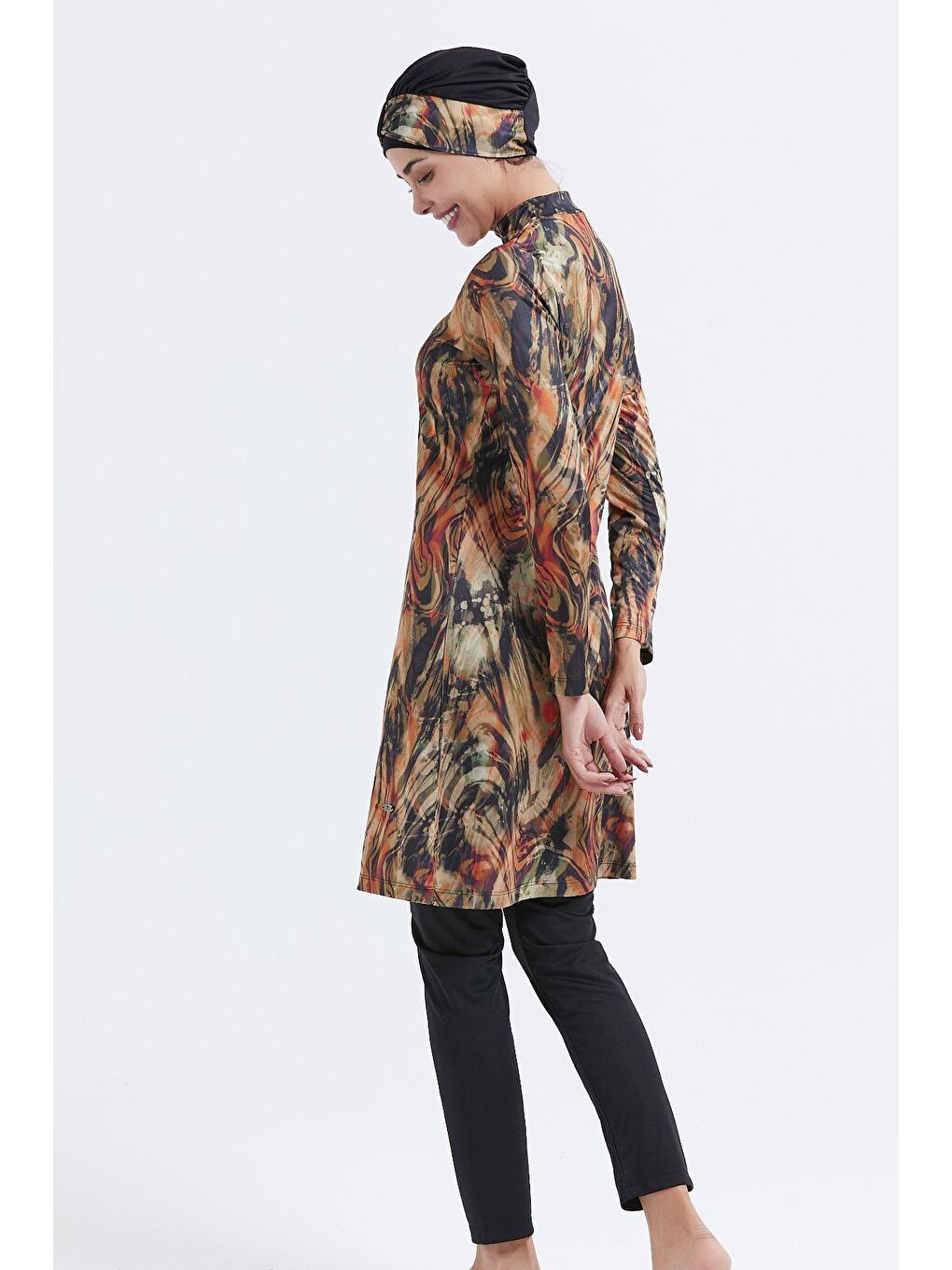 Tam Kapalı 3'Lü Tesettür Mayo C11003 Siyah-1