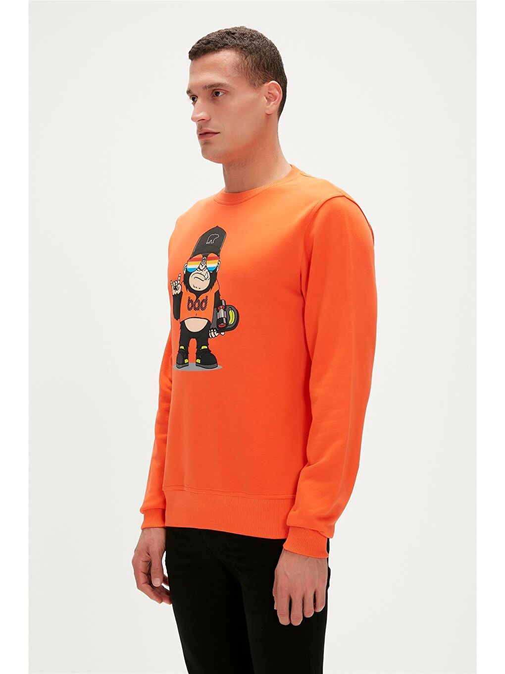 Bad Bear Turuncu Funky Crewneck Turuncu Baskılı Erkek Sweatshirt - 2