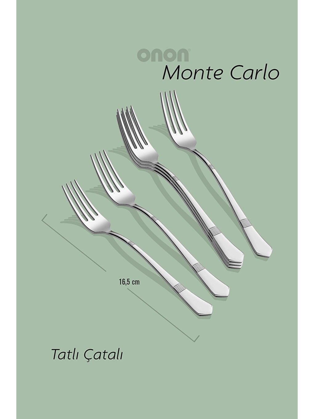 Gri Montecarlo Tatlı Çatal 6'lı 18/10