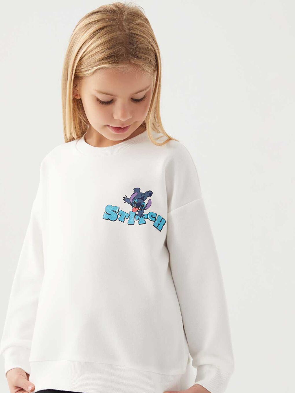 Civil Ekru Stitch Kız Çocuk Sweatshirt 3-7 Yaş Krem