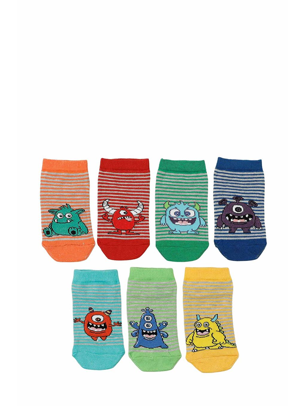 Karışık SEVEN 7 LI PTK-B 5PR Çok Renkli Erkek Çocuk 7 Li Çorap