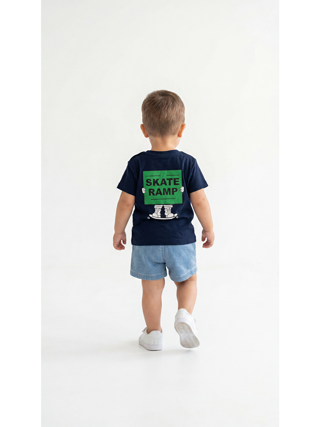 Lacivert Skate Ramp Baskılı Erkek Bebek Alt Üst Takım-3