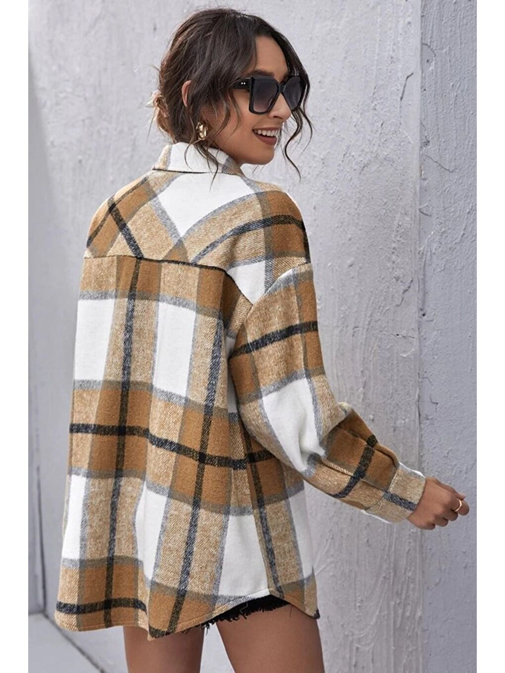 Madmext Sari Sarı Over Size Oduncu Gömlek Mg042 - 5