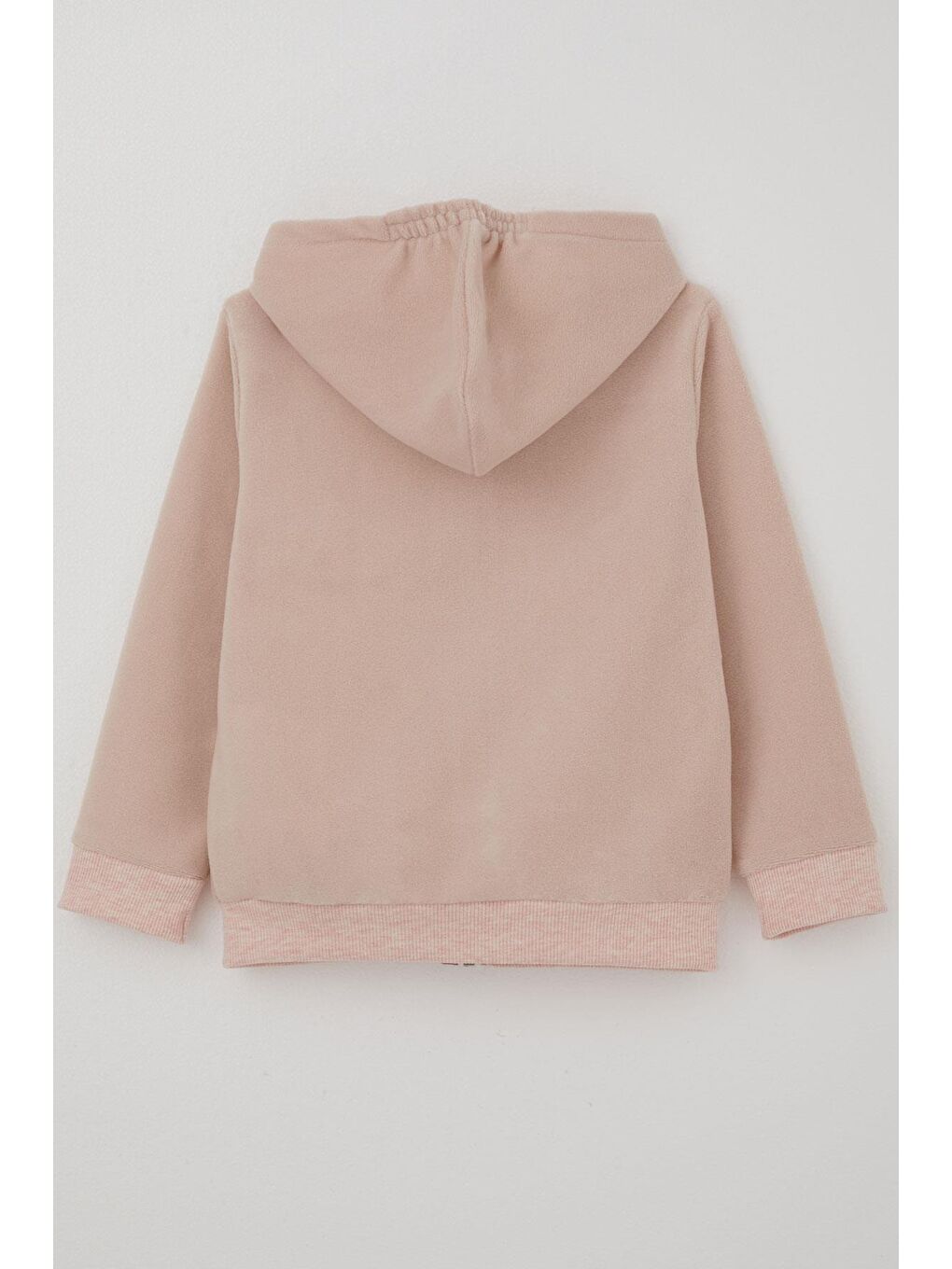 Pembe Kız Bebek Hırka Kapüşonlu Fermuarlı Pudra (9 Ay-3 Yaş)-1