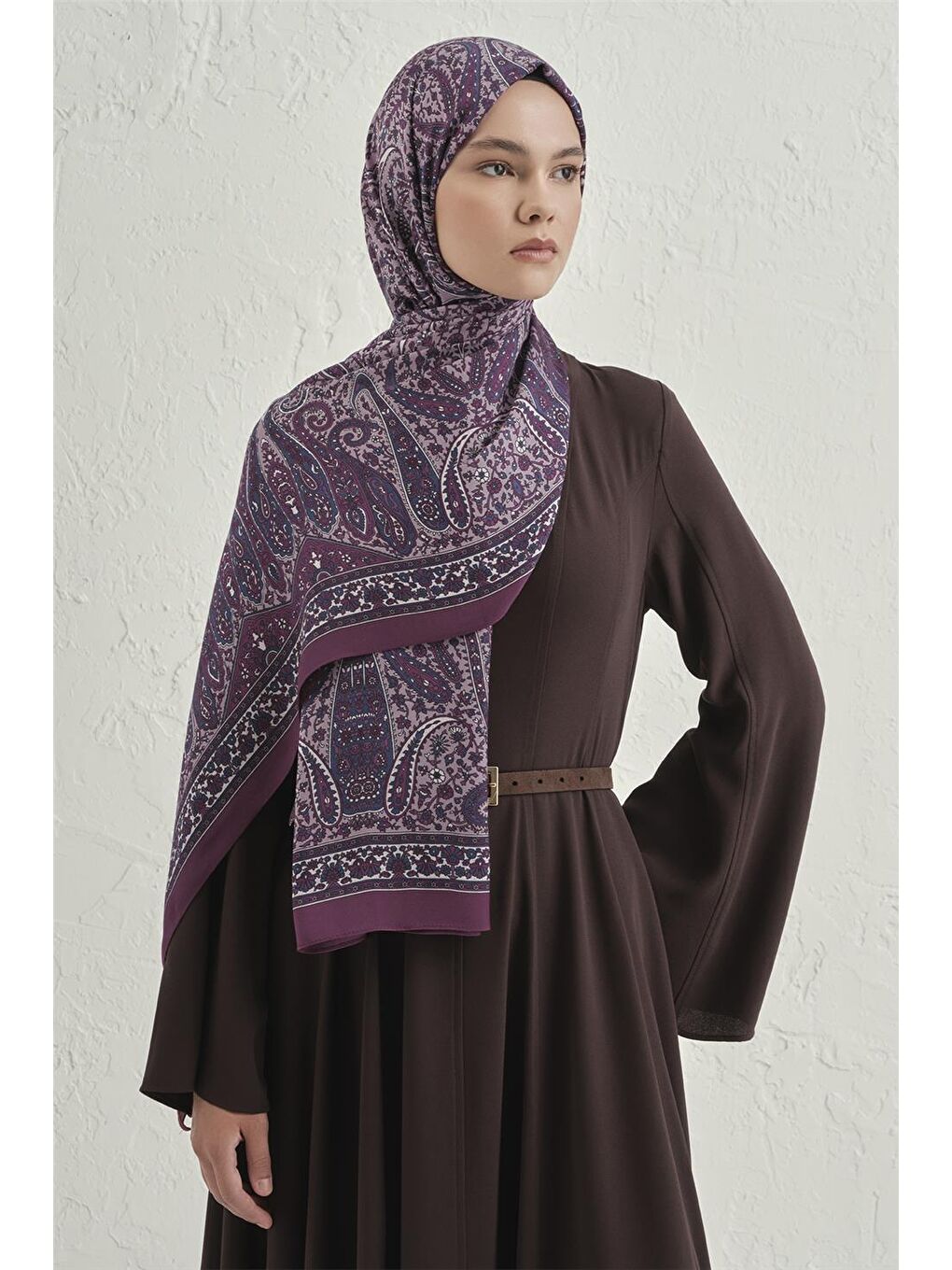 Mor Premium Pure Etnik Desen Şal 4 04
