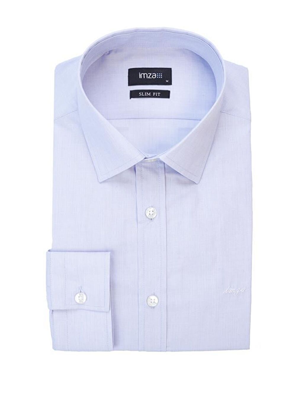 Mavi Uzun Kol Filafil Sert Yaka  Slim Fit Dar Kesim Basic Gömlek 1004215008