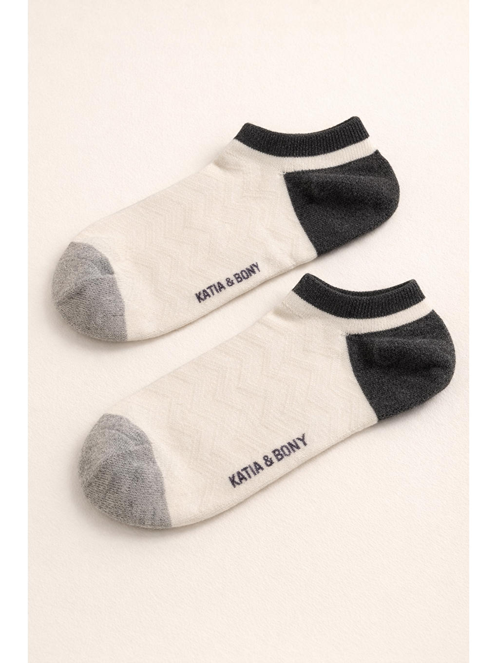 Karışık Erkek 2'Li Dokulu Görünmez Çorap-1