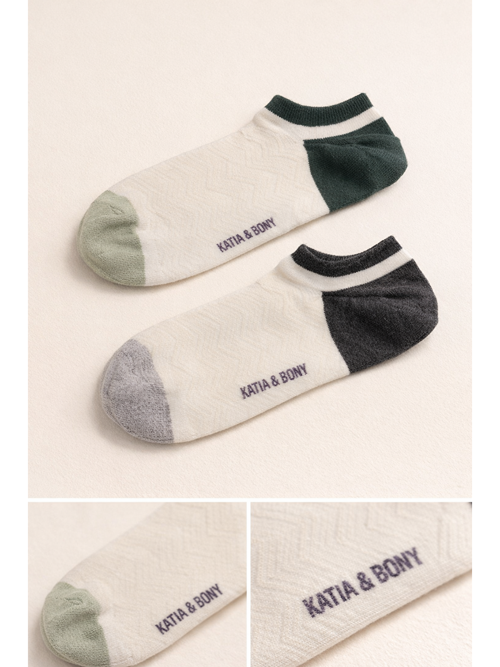 Karışık Erkek 2'Li Dokulu Görünmez Çorap-3