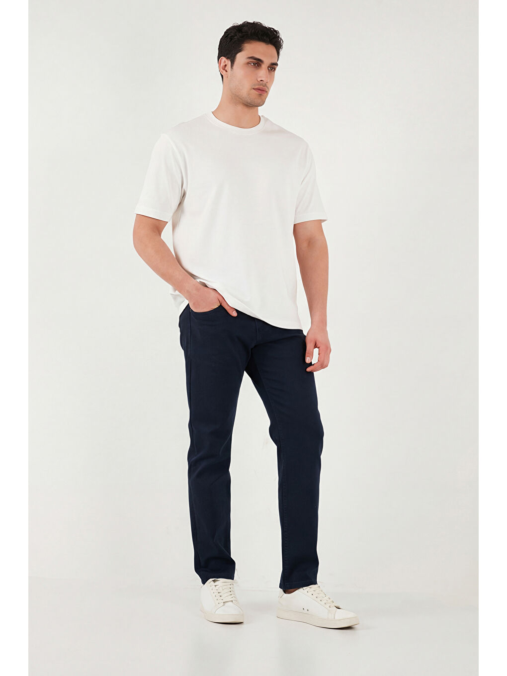 Lacivert Comfort Boru Paça Normal Bel Pantolon 4412C66TEXAS