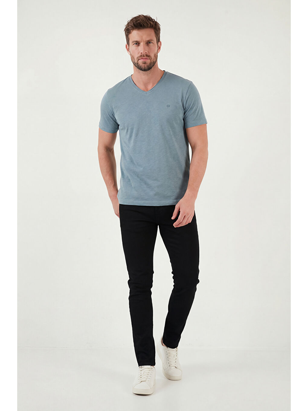 Siyah Dar Kalıp Düşük Bel Dar Paça Jean Pantolon 1115C63NAPOLI-1