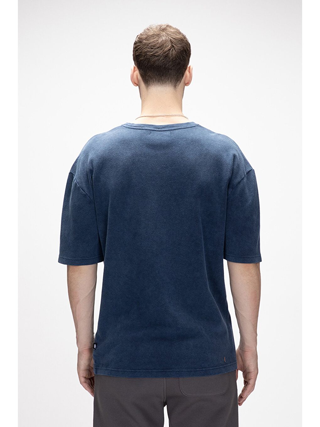 Wild İndigo Baskılı Erkek %100 Pamuk Tişört-2