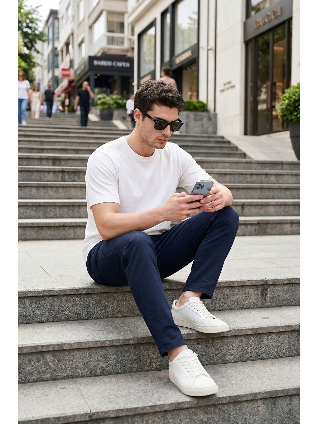 Lacivert Comfort Boru Paça Normal Bel Pantolon 4412C66TEXAS-1