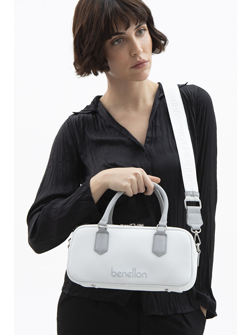 Kadin Çapraz Çanta Beyaz-A.gri̇ BNT1621