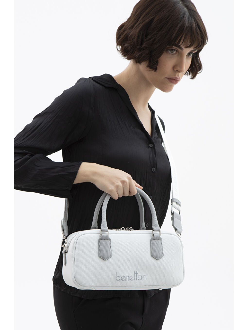 Kadin Çapraz Çanta Beyaz-A.gri̇ BNT1621-1