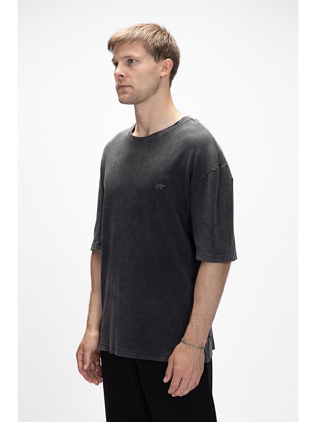Wild Siyah Baskılı Erkek %100 Pamuk Tişört-1