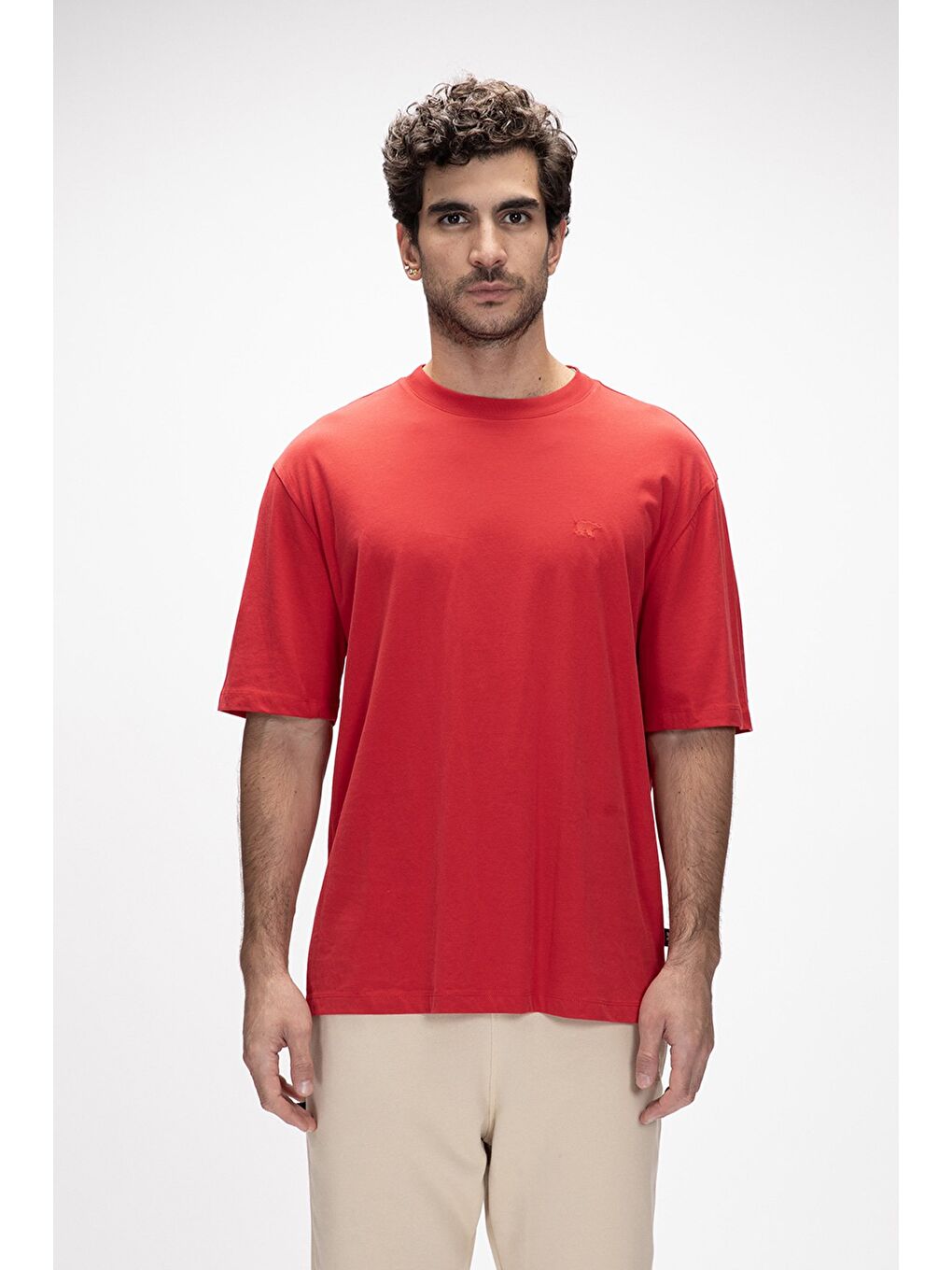 Collage Kırmızı Basic Erkek T-Shirt