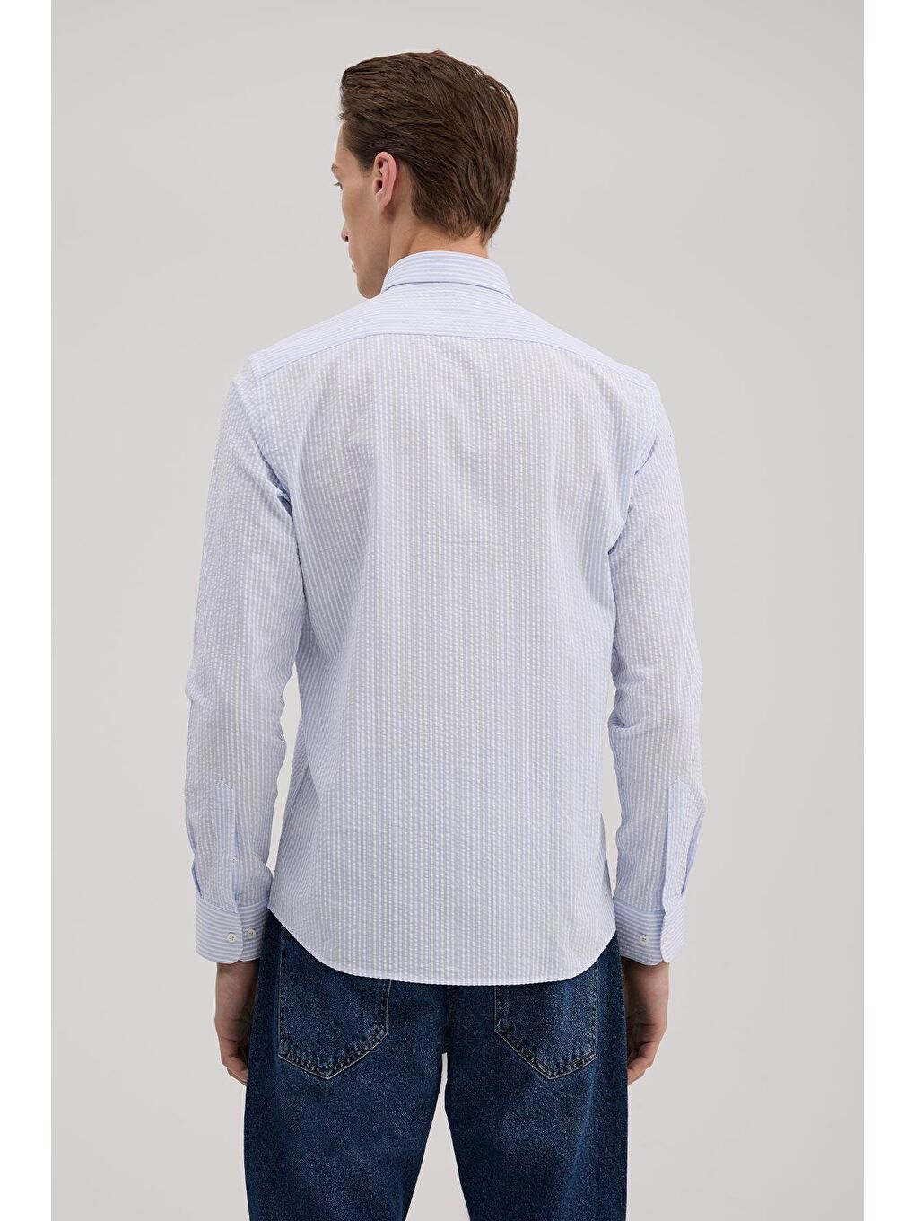Mavi Comfort Fit %100 Pamuk Çizgili Gömlek-3