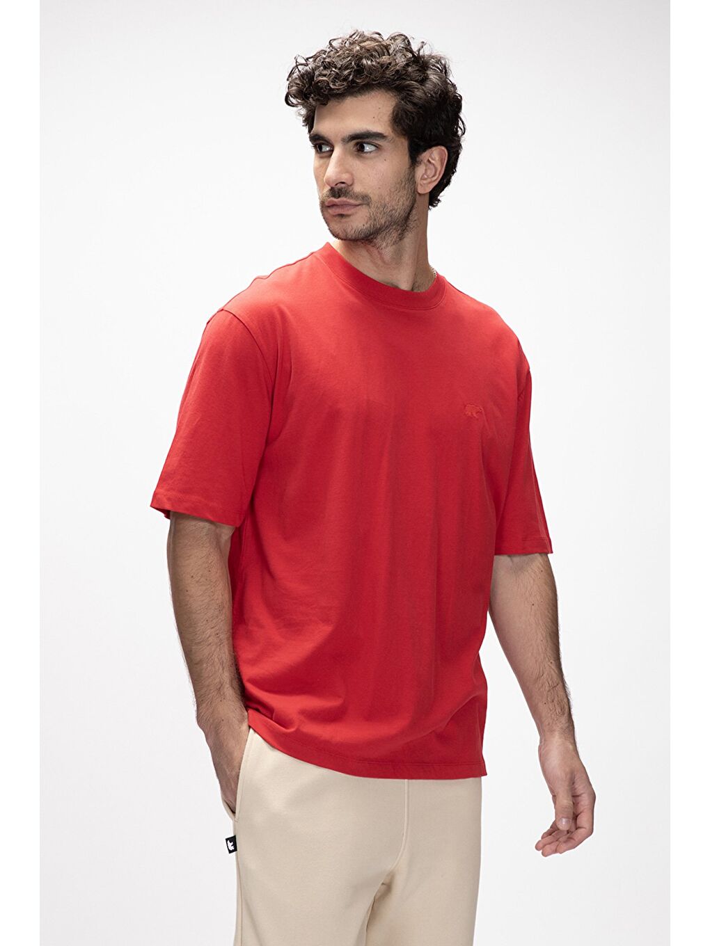 Collage Kırmızı Basic Erkek T-Shirt-3