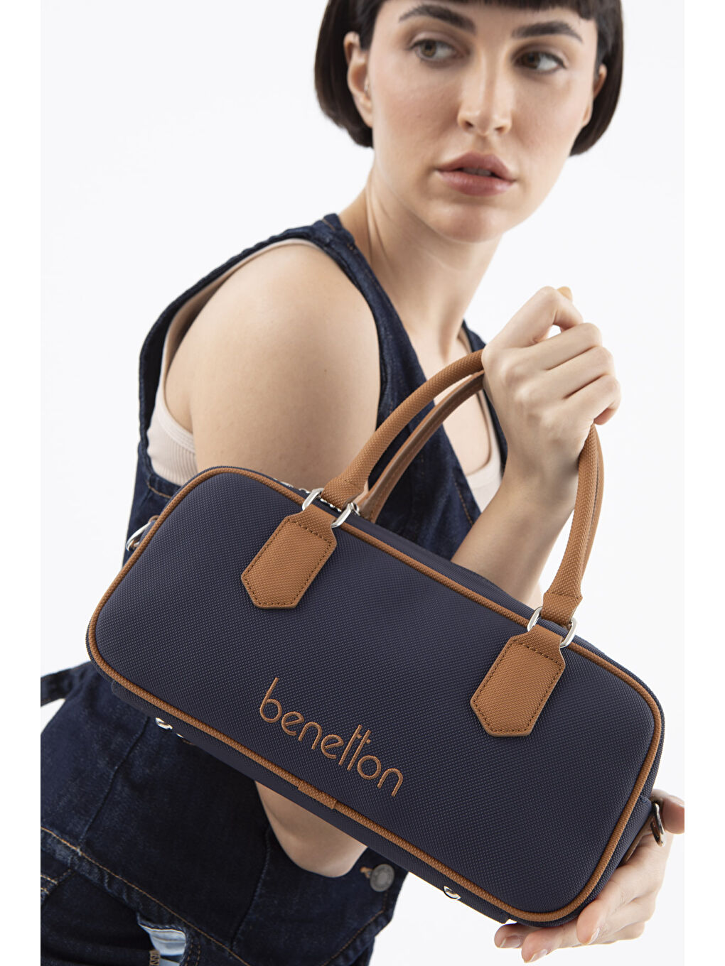 Lacivert Kadin Çapraz Çanta Laci̇vert-Camel BNT1621