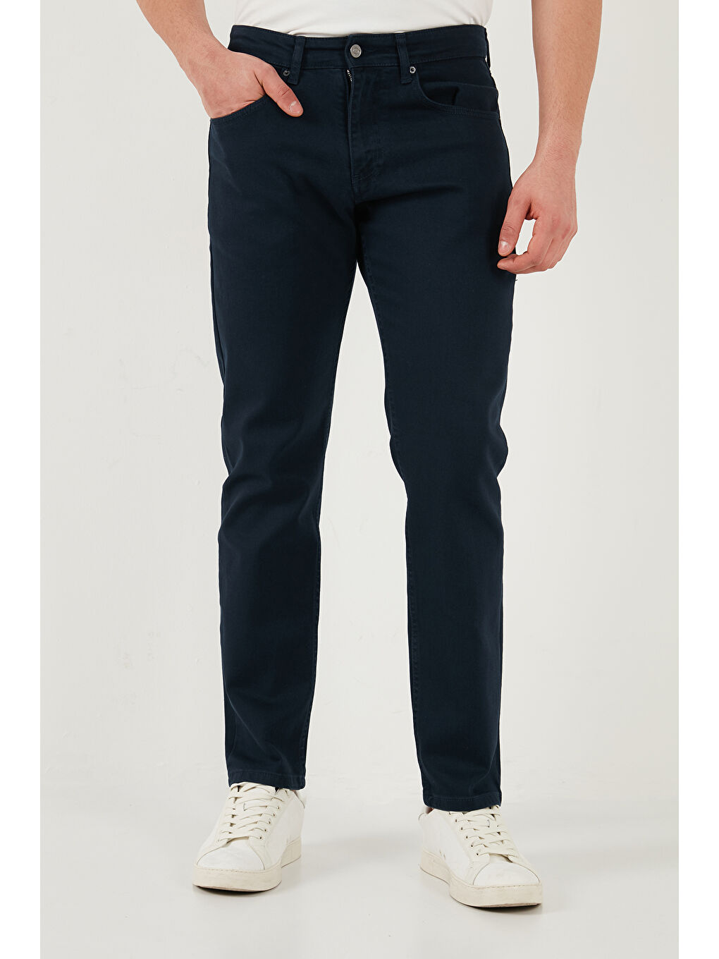 Lacivert Comfort Boru Paça Normal Bel Pantolon 4412C66TEXAS-4