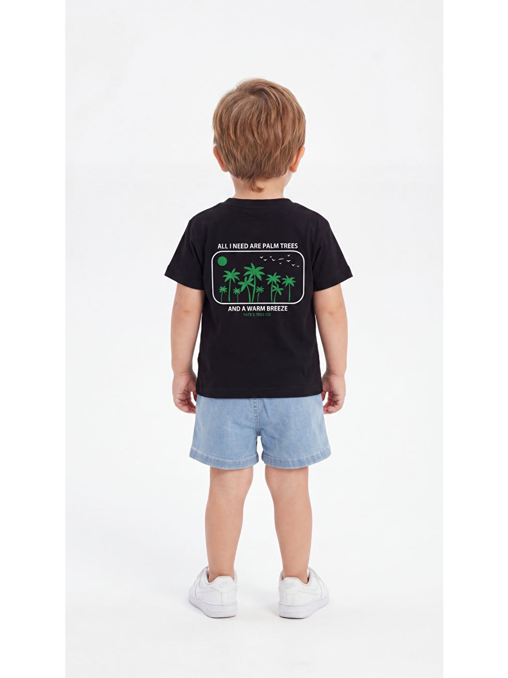 Siyah All I Need Are Palm Trees And A Warm Breeze Baskılı Erkek Bebek Alt Üst Takım-3