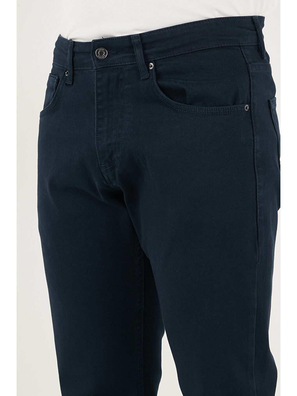 Lacivert Comfort Boru Paça Normal Bel Pantolon 4412C66TEXAS-5