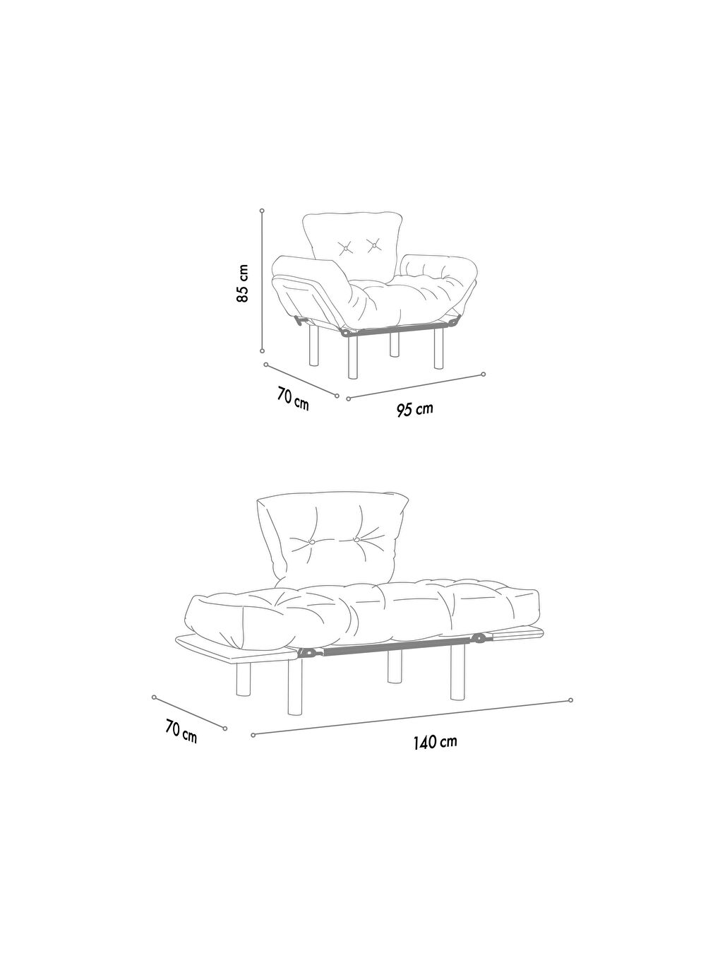 Nitta Tekli Su Geçirmez Bahçe Koltuğu - Bej-8