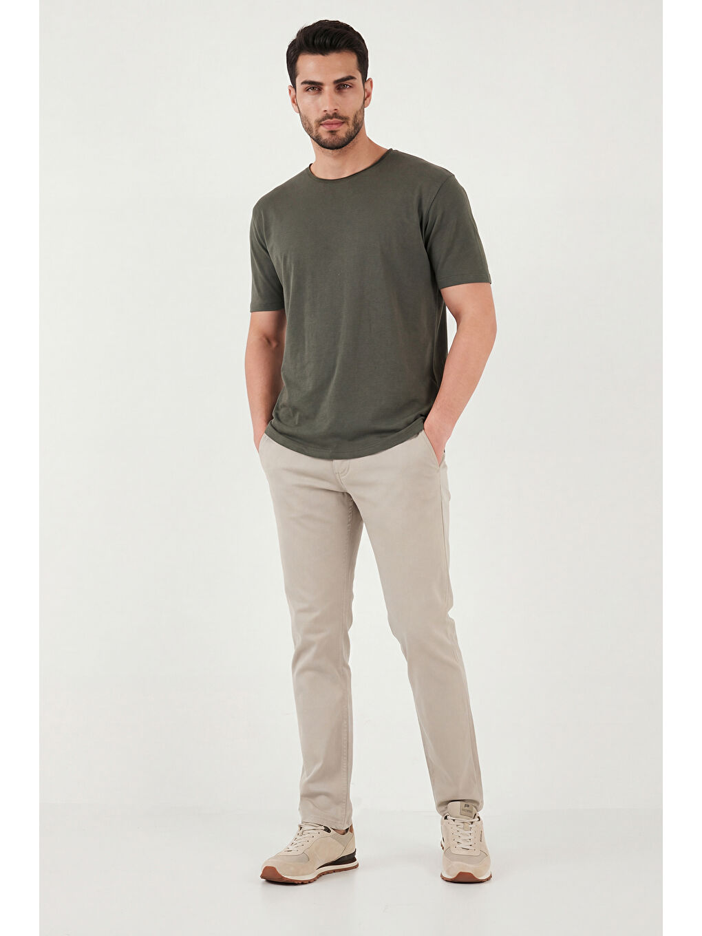 Bej Comfort Boru Paça Normal Bel Pantolon 4412C66TEXAS-1