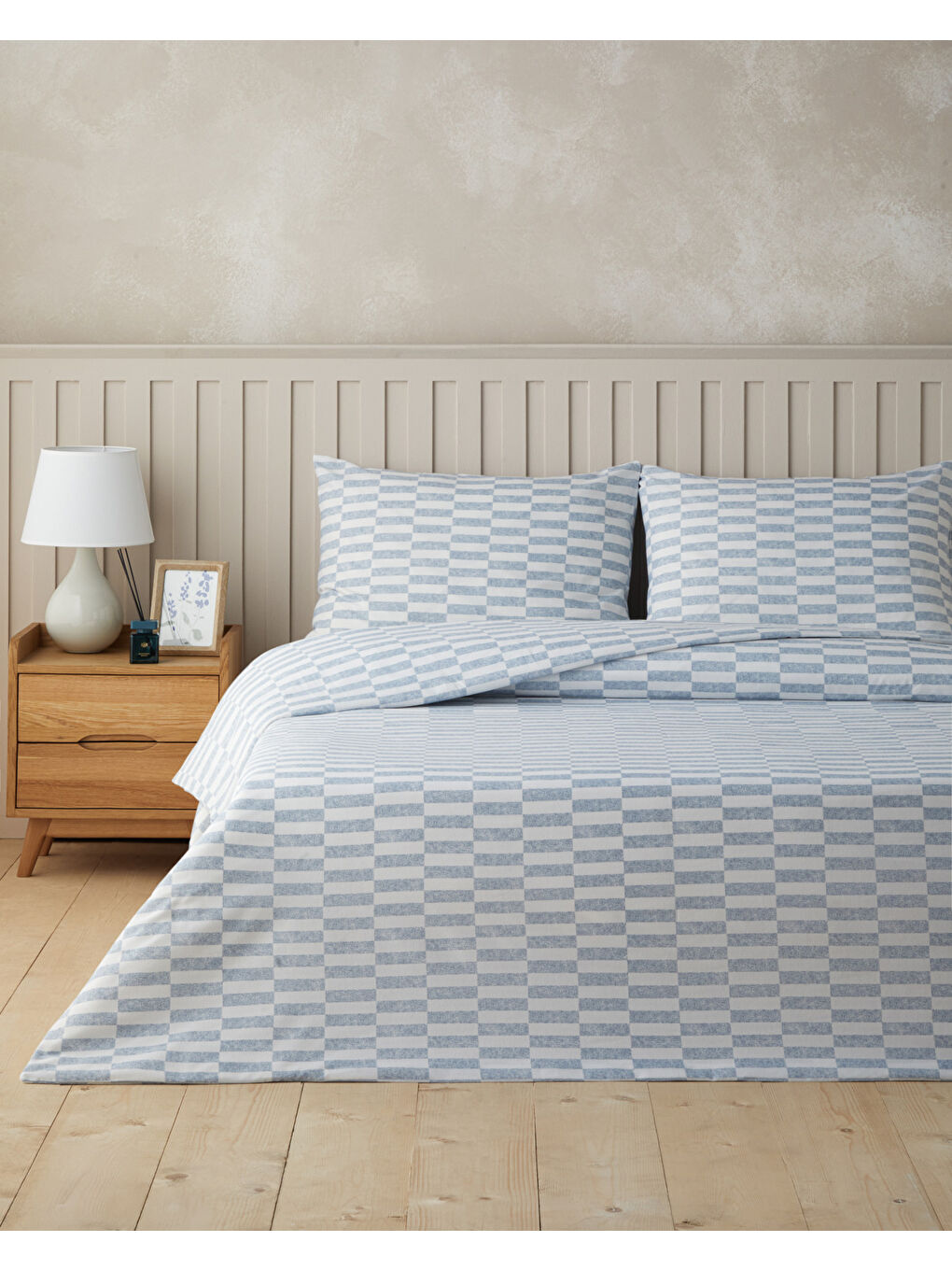 Block Dots Kolay Ütülenir Tek Kişilik Nevresim Takımı 160x220 cm Mavi