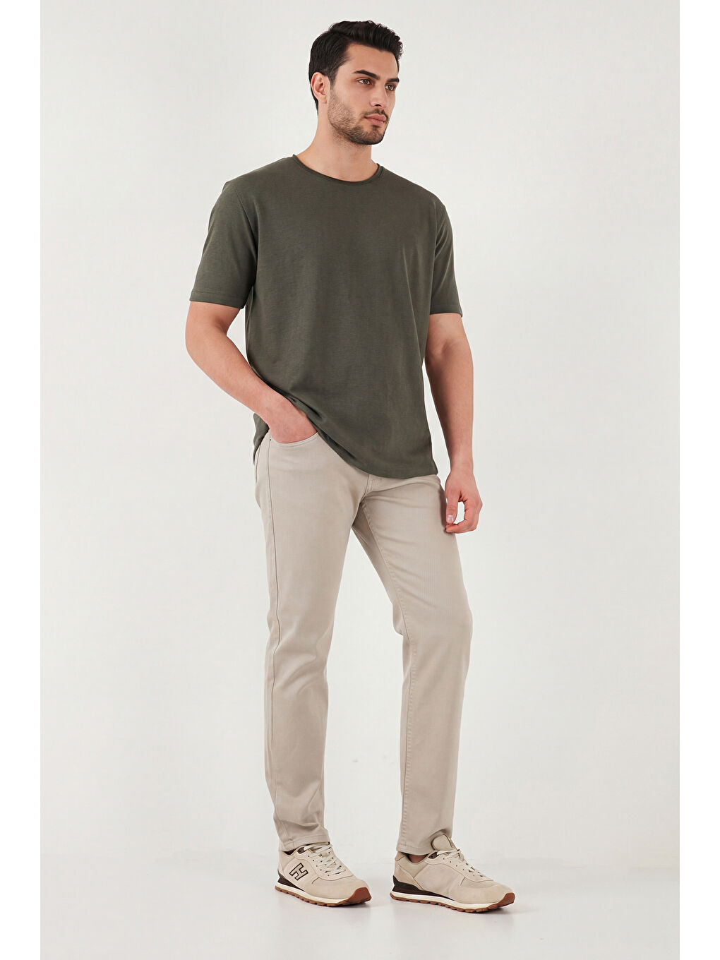 Bej Comfort Boru Paça Normal Bel Pantolon 4412C66TEXAS-2