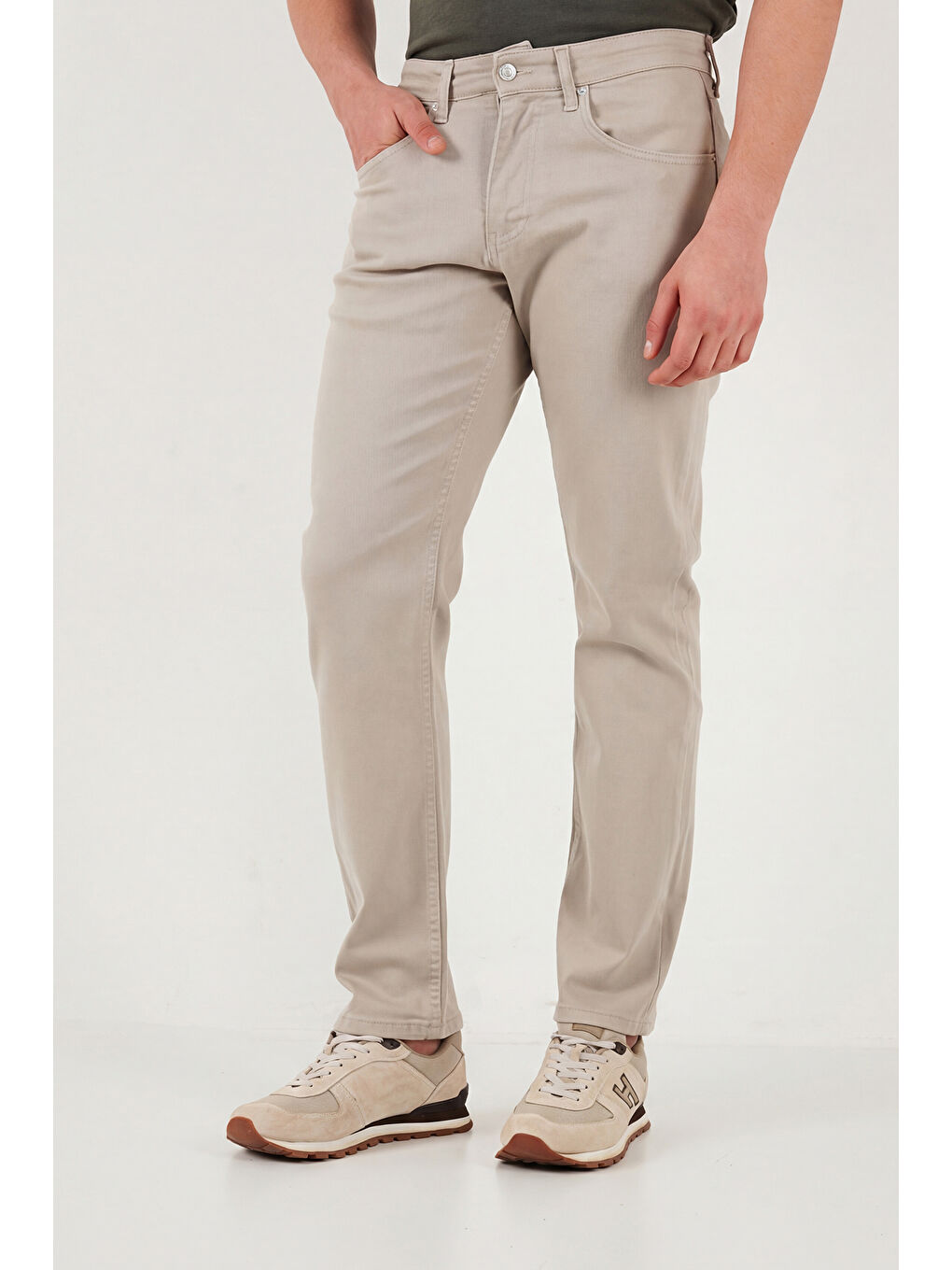 Bej Comfort Boru Paça Normal Bel Pantolon 4412C66TEXAS-3