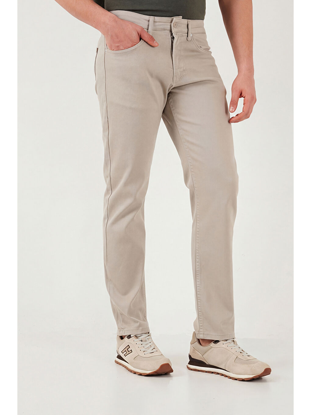 Bej Comfort Boru Paça Normal Bel Pantolon 4412C66TEXAS-4