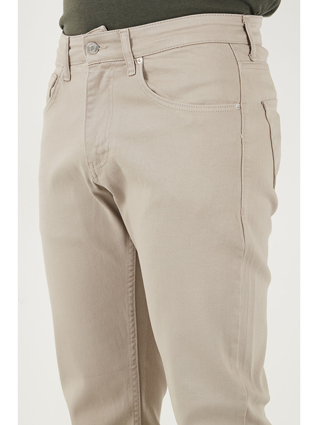 Bej Comfort Boru Paça Normal Bel Pantolon 4412C66TEXAS-5