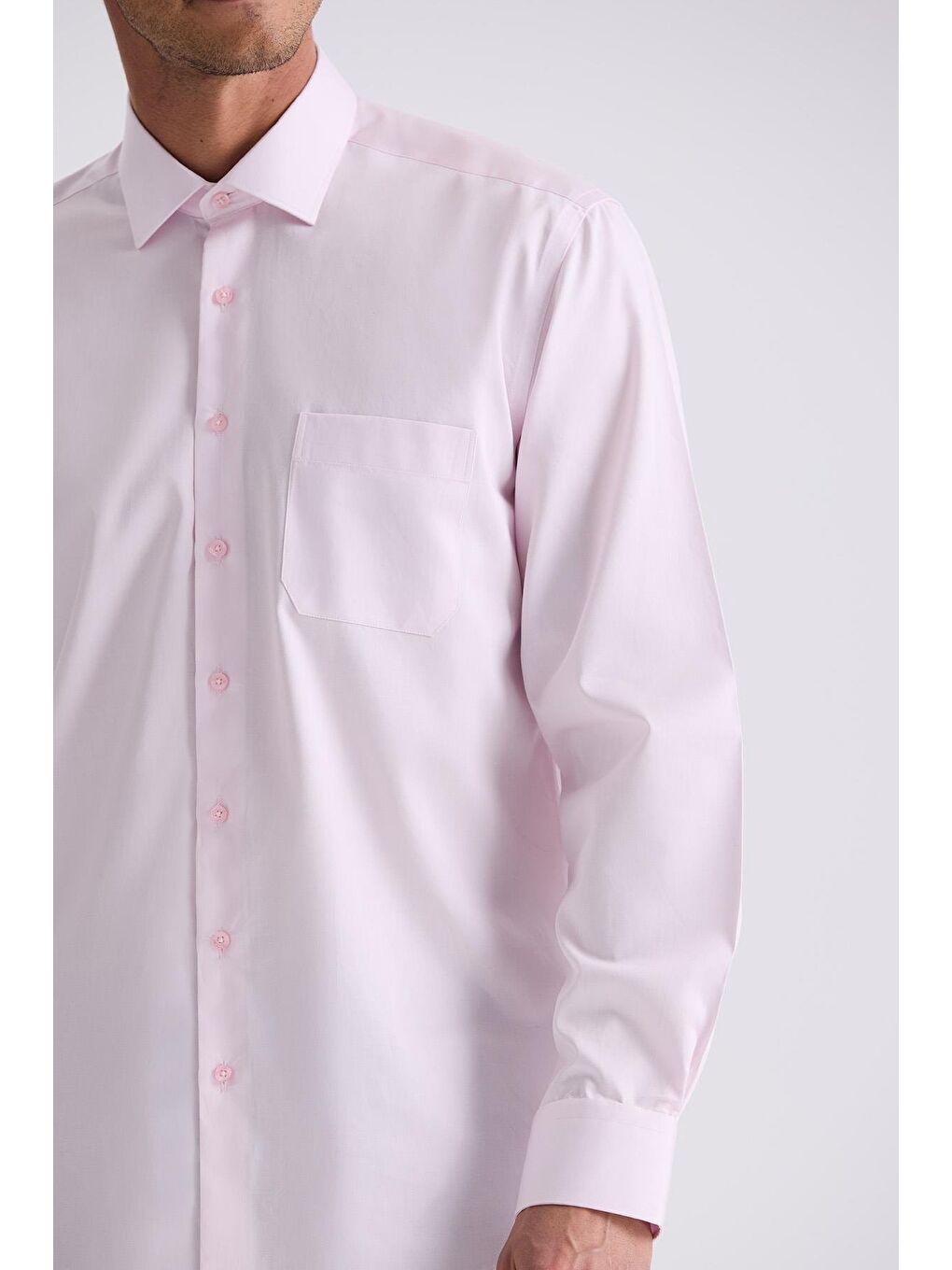 Pembe Classic Fit %100 Pamuk Gömlek-2
