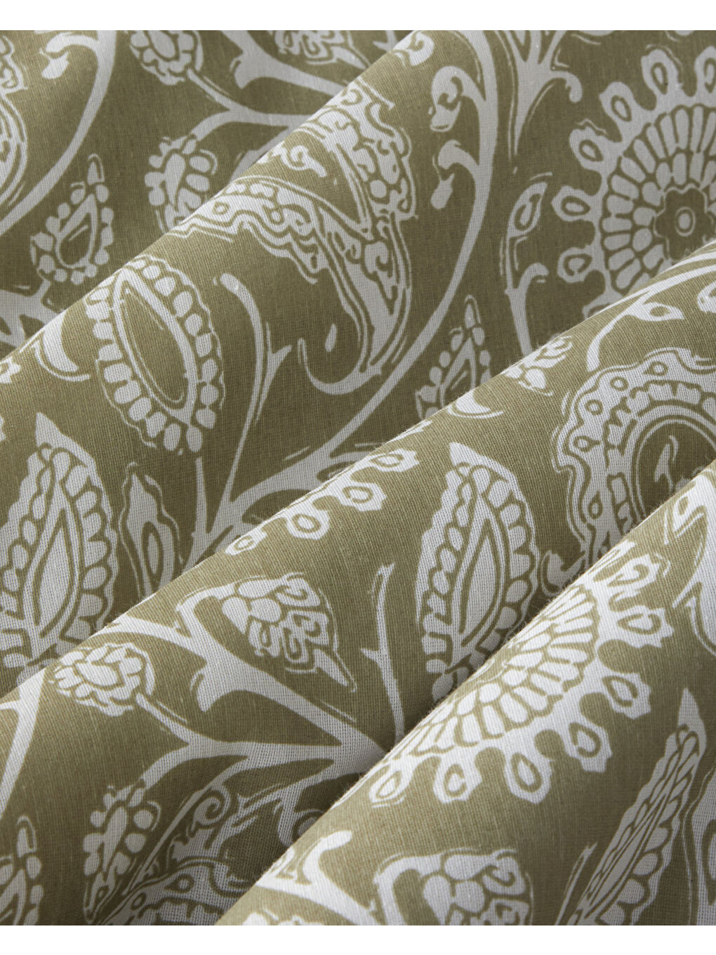 Ethnic Charm Kolay Ütülenir Tek Kişilik Nevresim Takımı 160x220 cm Yağ Yeşili-4