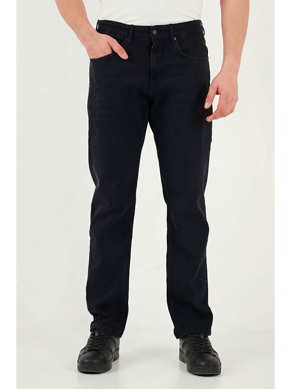 Siyah Comfort Boru Paça Normal Bel Jean Pantolon 4412C53TEXAS-2