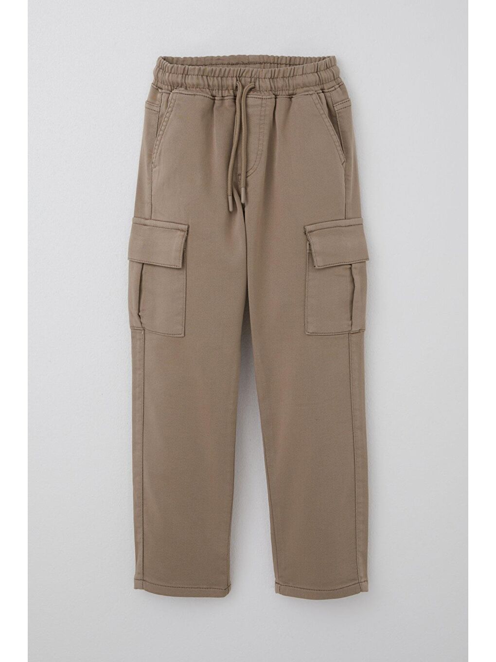 Erkek Çocuk Pantolon Kargo Cepli Beli Lastikli Bej (6-10 Yaş)
