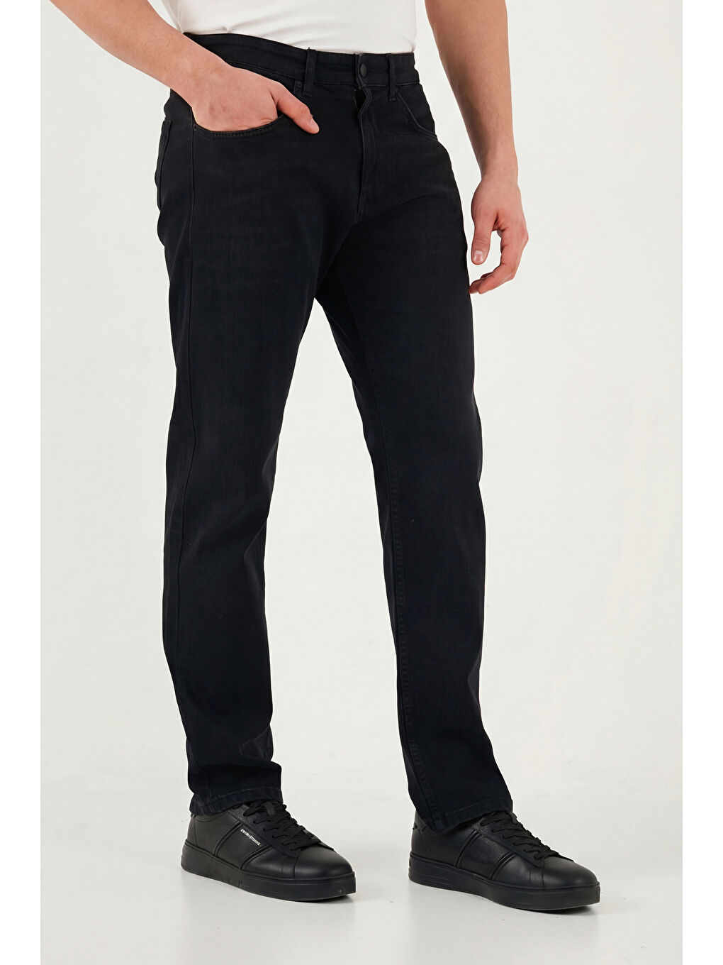 Siyah Comfort Boru Paça Normal Bel Jean Pantolon 4412C53TEXAS-3