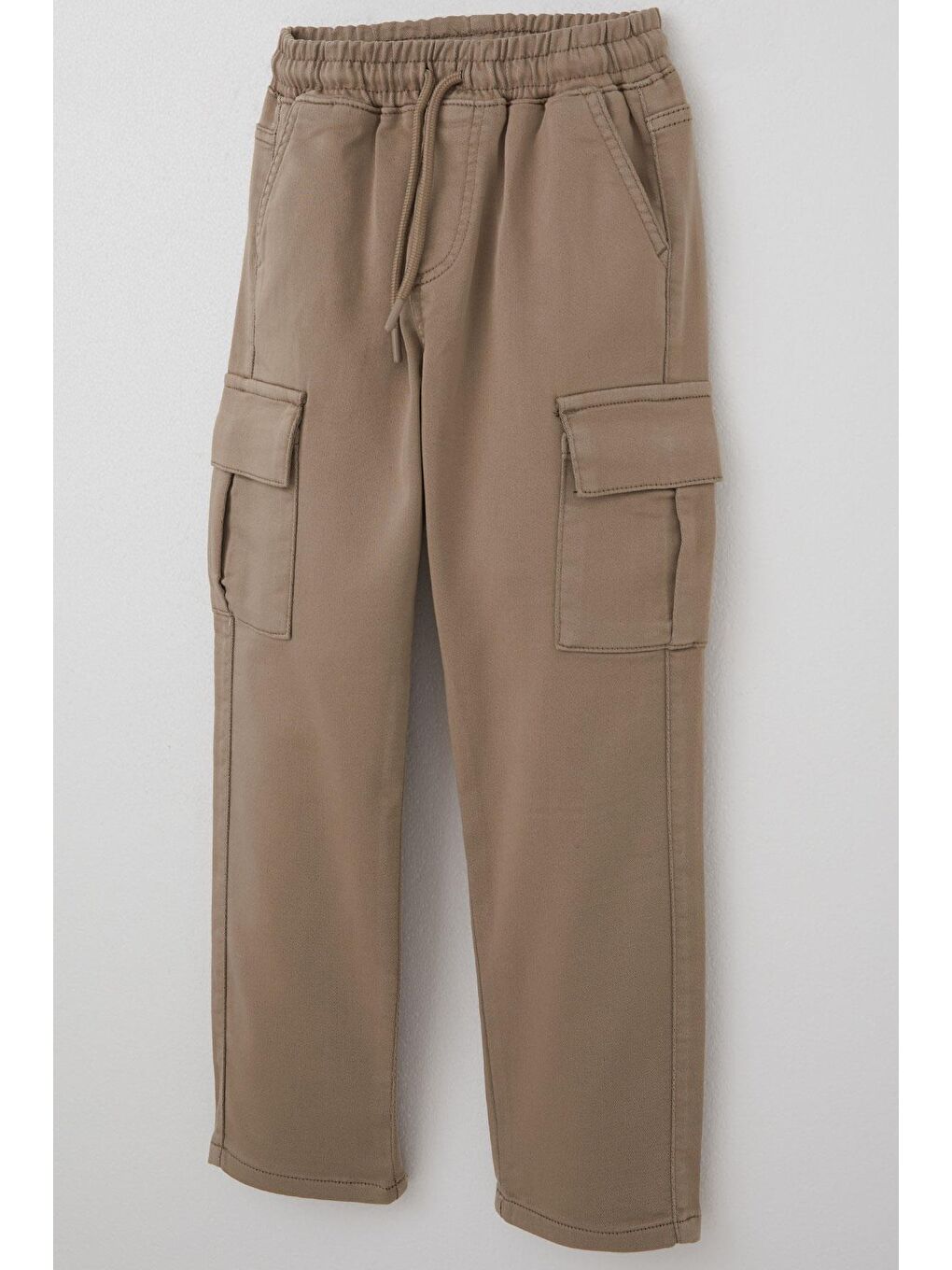 Erkek Çocuk Pantolon Kargo Cepli Beli Lastikli Bej (6-10 Yaş)-2