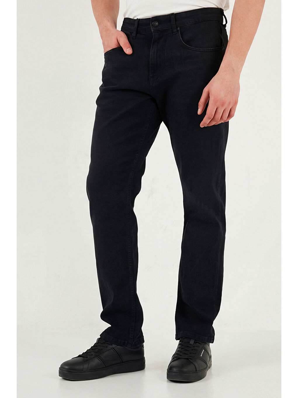 Siyah Comfort Boru Paça Normal Bel Jean Pantolon 4412C53TEXAS-4