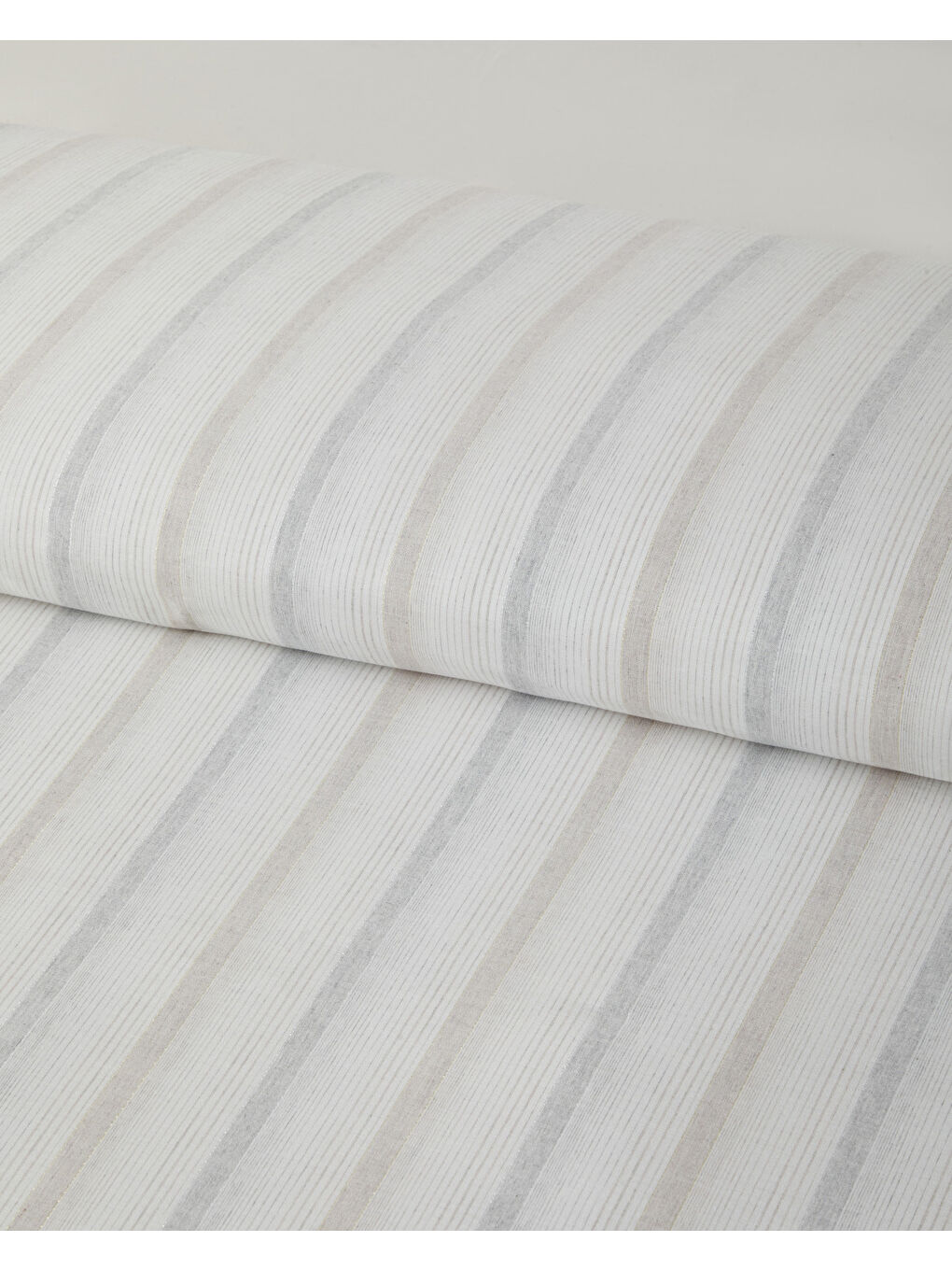 Glint Stripes İpliği Boyalı Çift Kişilik Nevresim Takımı 200x220 cm Bej-Gri-3